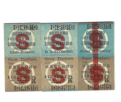 GEELONG - SHOW PLATFORM Adult, Pens & Child Return Tickets