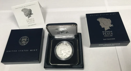 2025-S $1 0.859oz .999 Silver Proof Peace Dollar San Francisco w/ OGP Box & COA