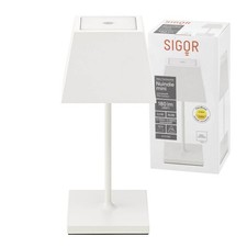 B-Ware Nuindie Mini LED Akku Tischleuchte Außentischleuchte IP54 weiß eckig Sigo