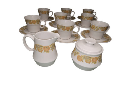 Noritake Progression China Sunny Side 18 Piece Complete Tea Coffee Set