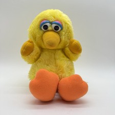 Hasbro Softies Baby Big Bird Plush Yellow Sesame Street 1980s Vintage Toy