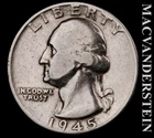 1945 Silver Washington Quarter - Scarce  Better Date  No Reserve  #L7458