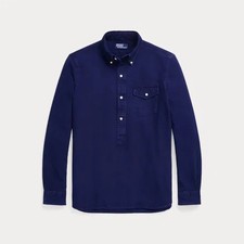 Polo Ralph Lauren Men's Classic Fit Oxford Popover Shirt, Indigo, Small