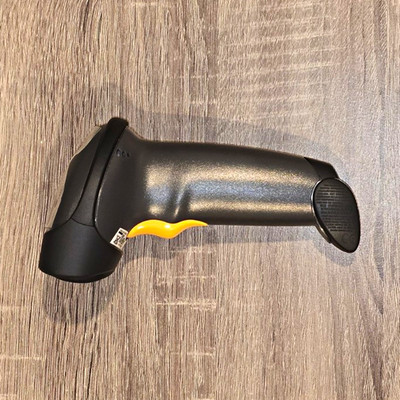 Zebra Symbol LS2208 Laser Barcode Scanner USB w/ Stand/Base & Cable Black/Yellow