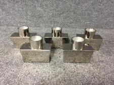 5 Michael Graves Polished Metal Half Moon Candle Candlestick Tea Light Holders