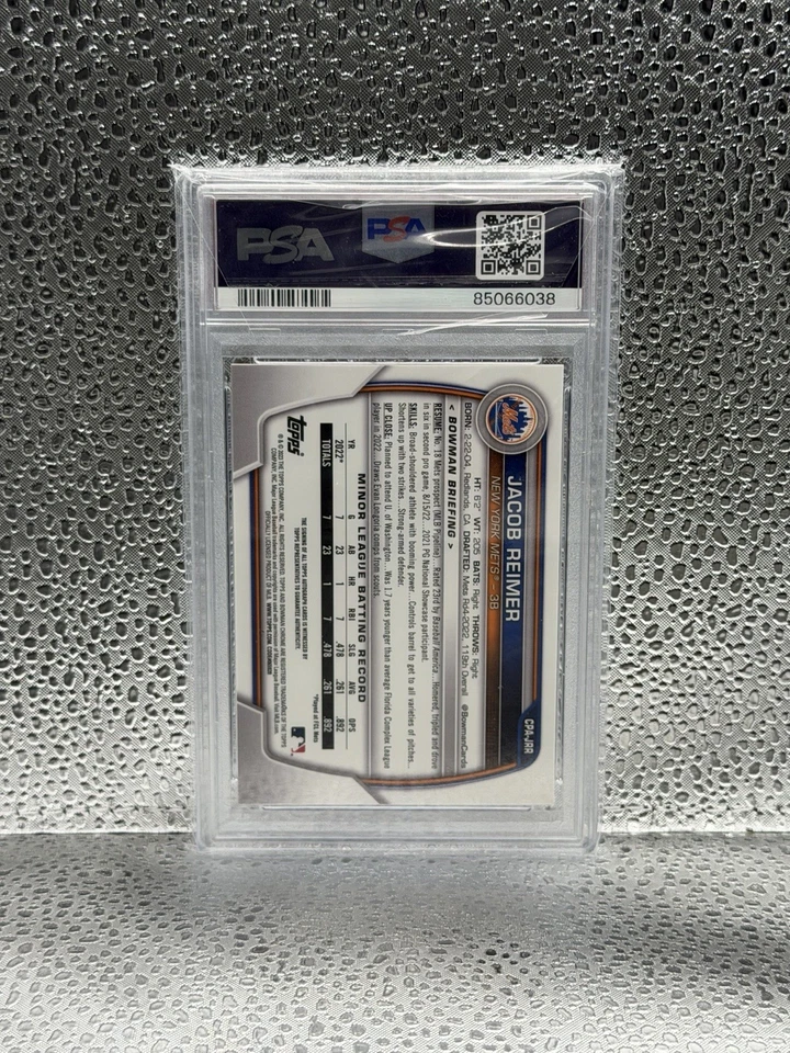 2023 Bowman Chrome Gold Shimmer Prospect Auto Jacob Reimer 43/75 #CPAJRR PSA 10 - Image 2 of 2