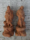 cute fisherman couple, terracotta statuettes signed Hanne, santons