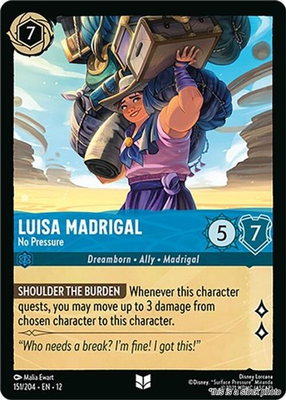 #ad Lorcana TCG Luisa Madrigal No Pressure 12 151 204 NM Uncommon $1.53