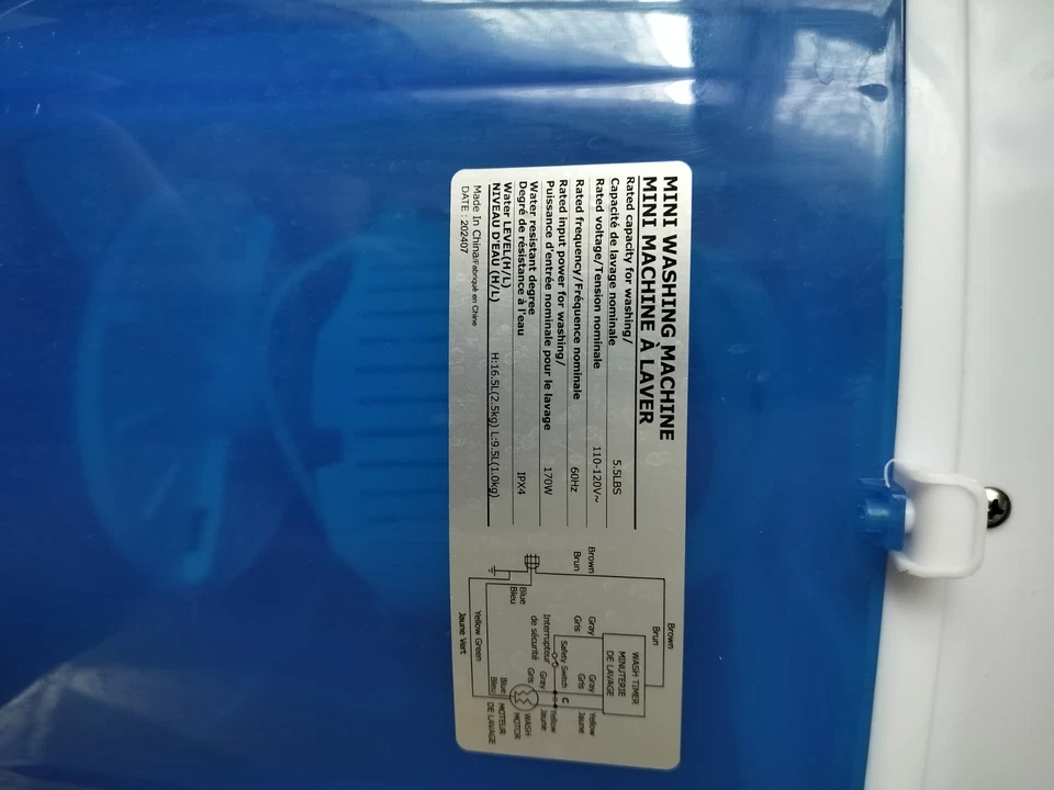 Mini máquina de lavar portátil Zeny azul - Imagem 2 de 4