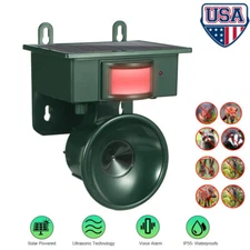 Upgraded Solar Ultrasonic Animal Repellent Dog Cat Skunk Deer Raccoon For Garden