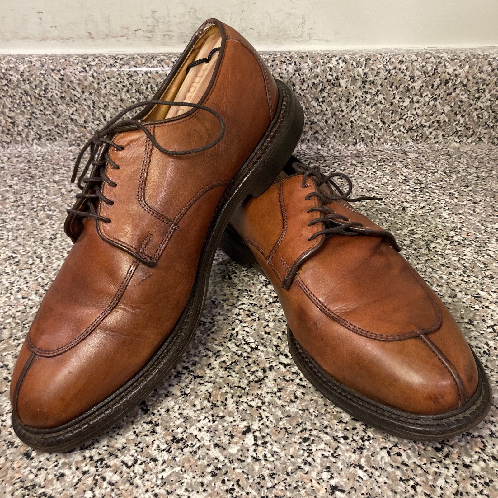 SAOLA Allen Edmonds Ashton 1628 marrone punta divisa Derby 8E