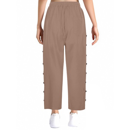 Womens Casual Leisure Pants Lounging Capri High Waist Drawstring Side Elastic - Picture 116 of 124