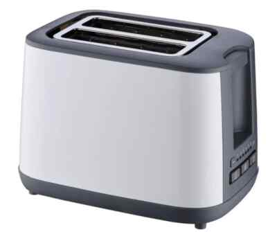 Designer Doppelschlitz Toaster 900W 6 Stufen Abnehm. Brotaufsatz In Weiß Neu OVP