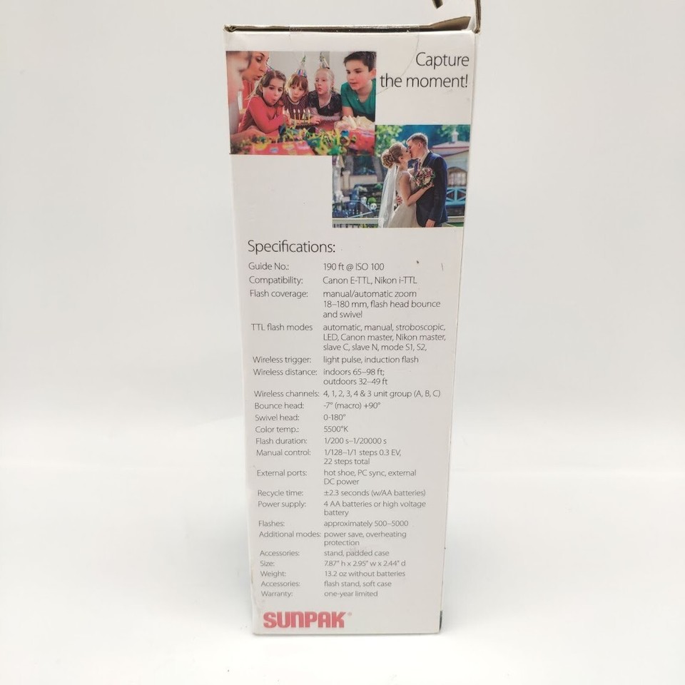 Sunpak DF4000U External Flash For Canon & Nikon Cameras 90729613230 eBay