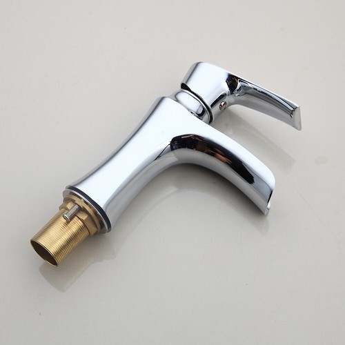Grifo mezclador de tocador de baño cromado con caño de waterall plateado - Imagen 6 de 7
