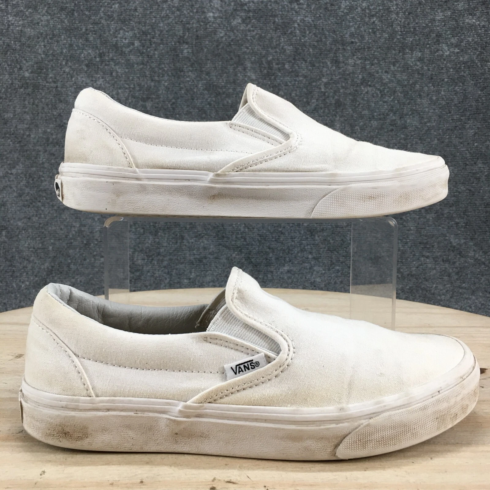 VANS Mocassino slip on uomo 6 5 donna 8 fuori parete casual tessuto bianco