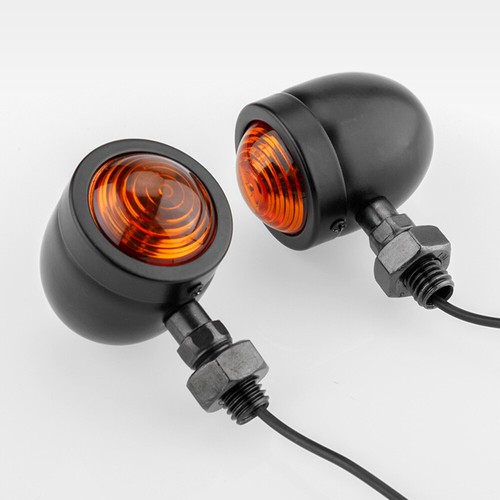 2x Motorcycle Mini Bullet Turn Signal Brake Blinker Light For Bobber Cafe Racer - Picture 6 of 13