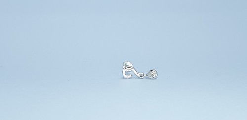 Question Mark Stud Piercing 14k Gold Natural Diamond Nose Ear Body Piercing. - Picture 14 of 18