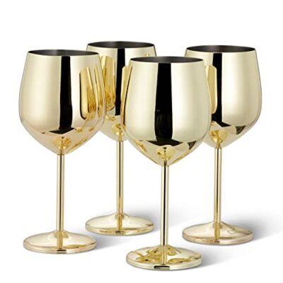 Bicchiere Da Vino In Acciaio Inox – Infrangibile, Leggero E Riusabile – Perfetto Per Picnic, Campeggio E Spiaggia – Design Elegante