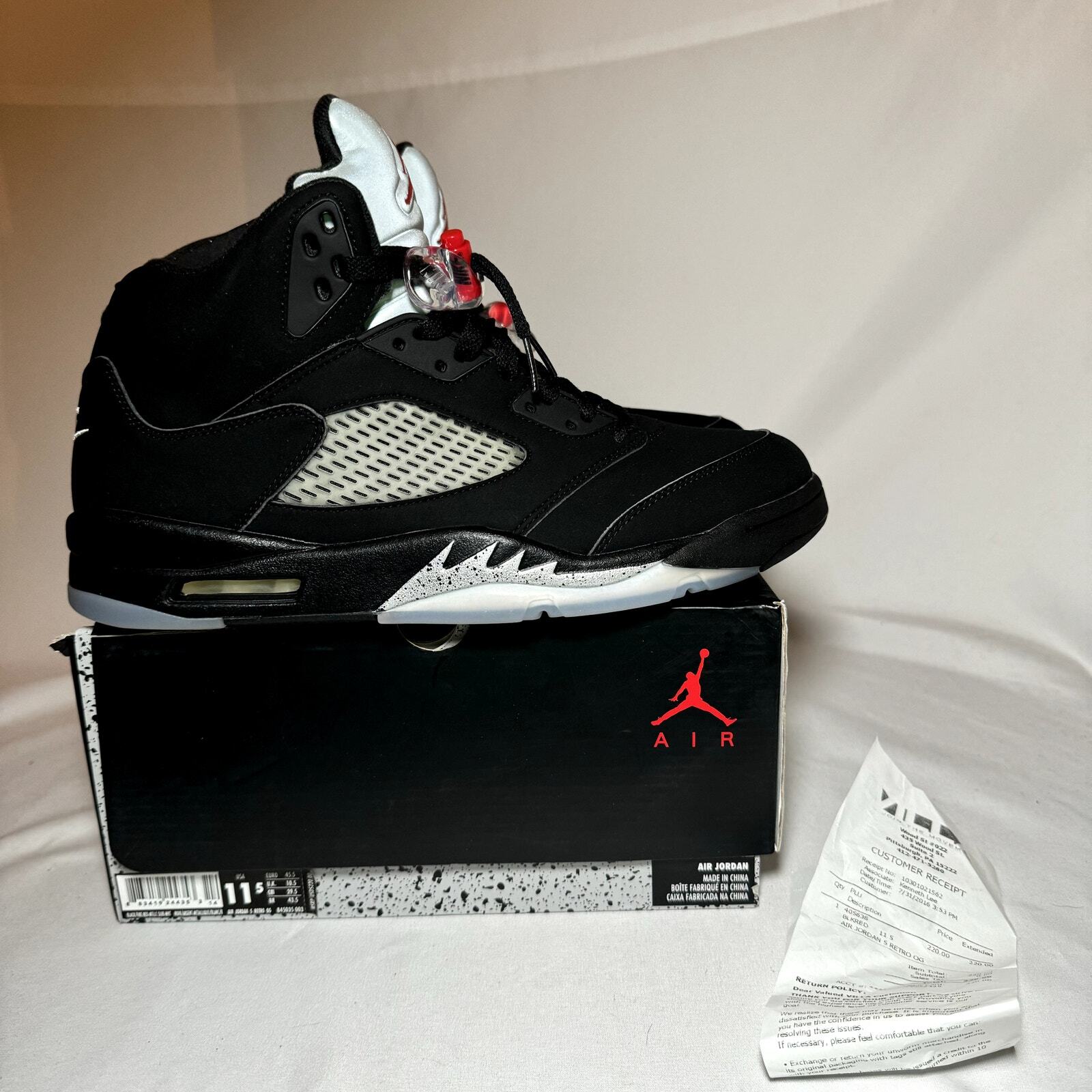 Talla 11.5 - Zapatos para hombre Nike Air Jordan 5 Retro OG Metallic 2016