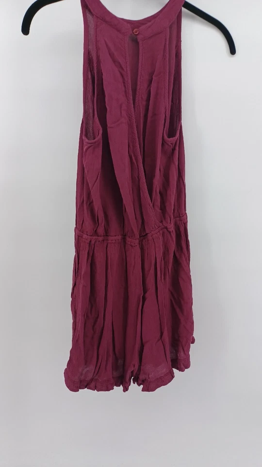 Mameluco para mujer MOSSIMO sin mangas X-pequeño borgoña con bolsillos cuello falso. Foto 2 de 4