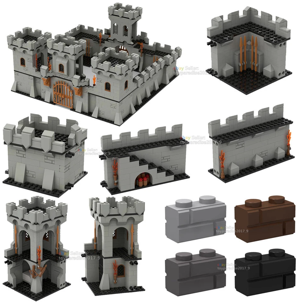 MOC Bricks Wall Medieval Knight Castle Tower Baseplate Army Set Lot Fit 98283 - Image 4 of 4