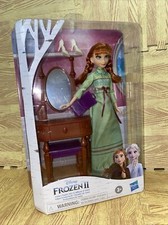 Disney Frozen 2 Anna's Vanity Set Doll With Pajama Dress and Shoes - NEW