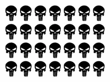 The Punisher Small 1" Skull Vinyl Decals Phone Laptop Gun Helmet Stickers Sheet