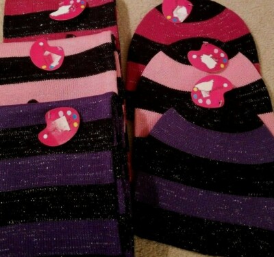 SWANY FINGER PAINTS 'SPARKLE' SCARF & HAT SET  PICK YOUR COLOR NEW @GREAT GIFT@