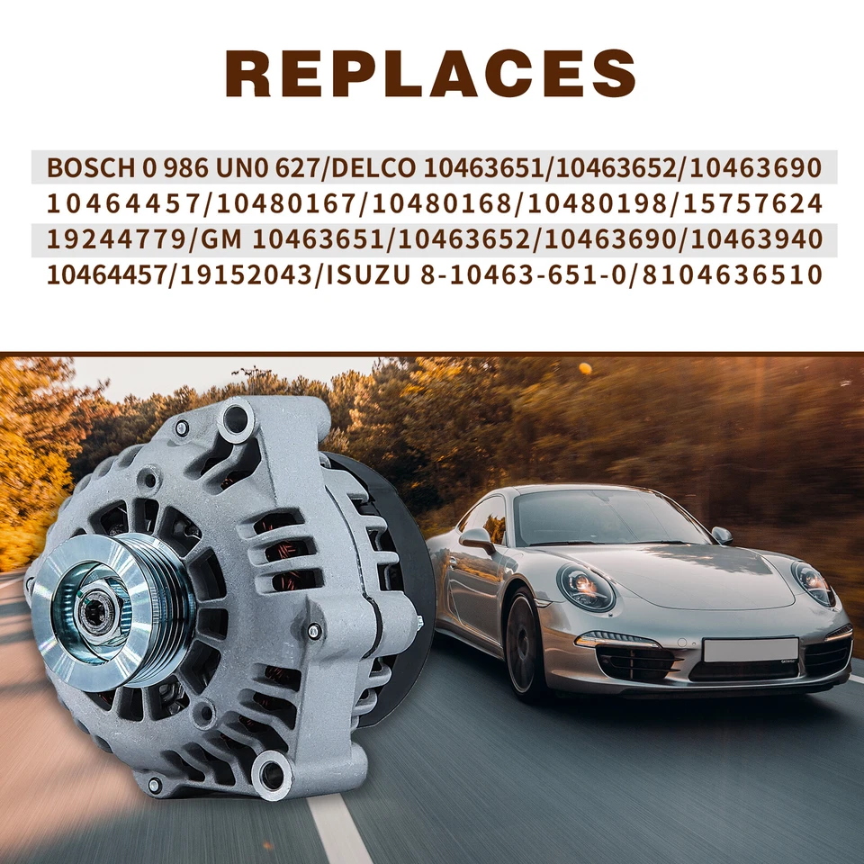 Alternator for Chevy Gmc Yukon Express Savana C K 1500 2500 3500 Tahoe 1996-2002 - Image 2 of 4