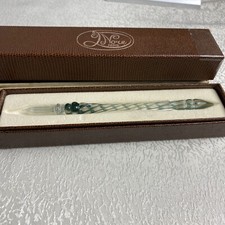 D. NORE Paris Murano Glass Pen Swirl Blue/Clear Original Box Hand Made France