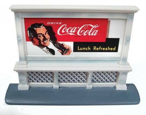 Escala HO - Valla publicitaria vintage de Coca Cola construida en fábrica medalla clásica funciona 20233 | Zustand: New