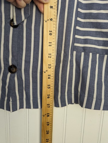 Altar'd State Women Button Up Front Tie Skirt Blue White Striped Pockets Size L - Picture 9 of 9