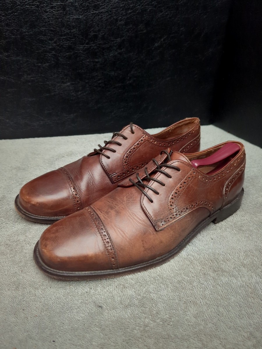 Bostonian Ricardo Mens 13 Dress Shoes Brown Leather Oxfords 