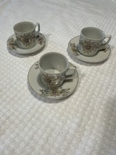 MADE IN OCCUPIED JAPAN SMALL MINI MINIATURE CHINA TEA CUP  SAUCER SET Of Three