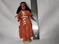 Vintage Native American Indian Doll/ Figurine, With Wooden Stand