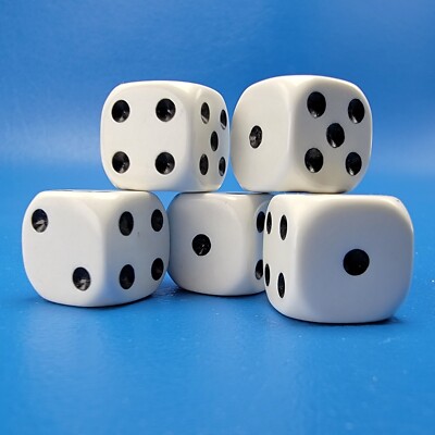Yahtzee 5 Dice White Rounded Edges Replacement Game Piece | eBay