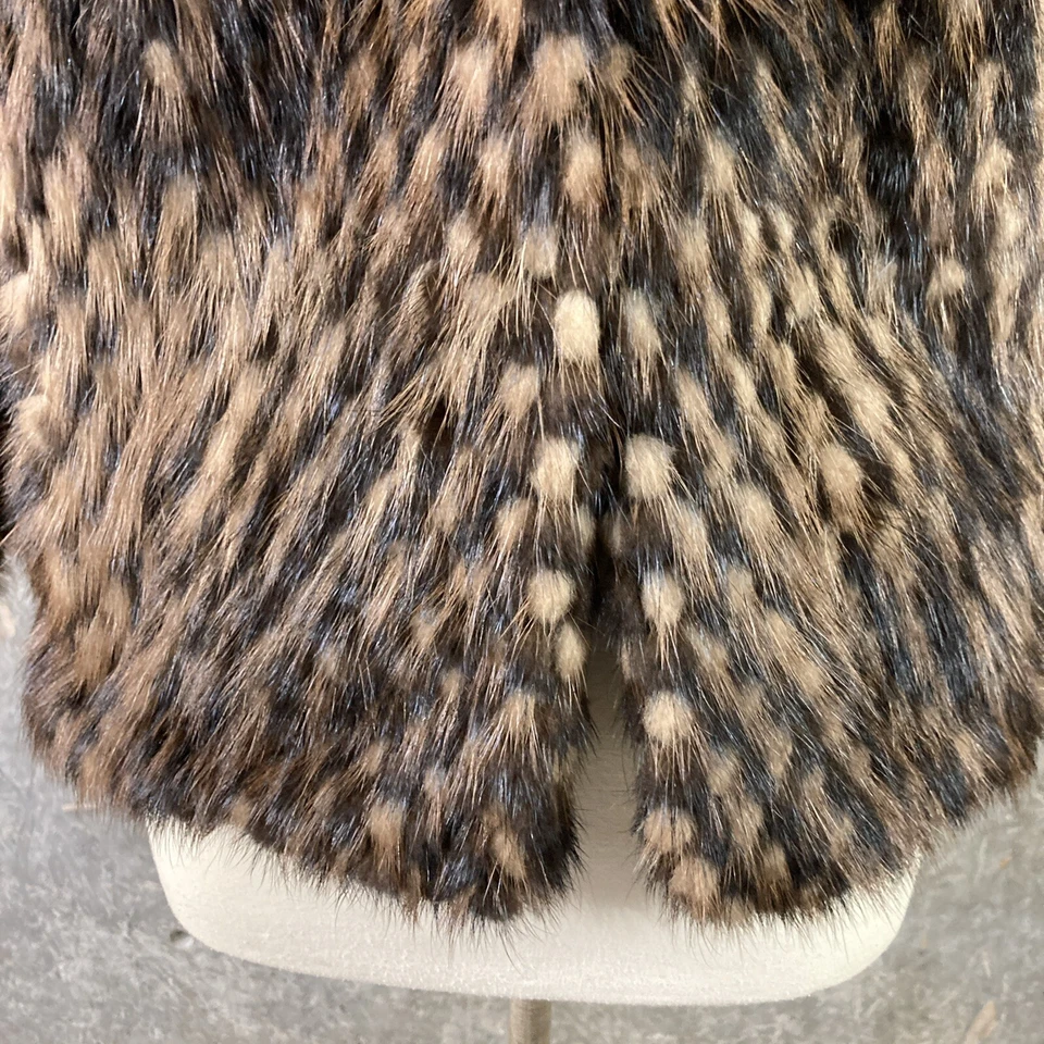 Chaqueta Visón Cuello Embudo Manga Dolman Piel Cuadros Talla M De Colección Hong Kong Foto 3 de 4