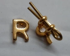 Retired Officers Gold Letter R Metal Split Pin r Badges 1 Pair