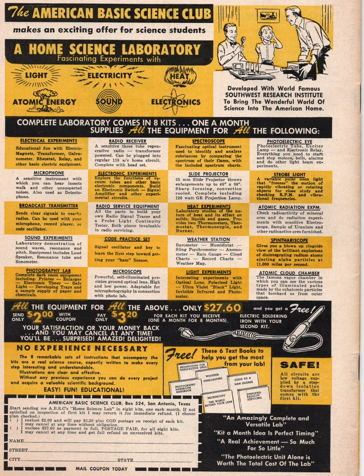 October 8, 1957 Science World Magazine, High School, Students, Baseball, Ad, Ads - Image 2 of 2