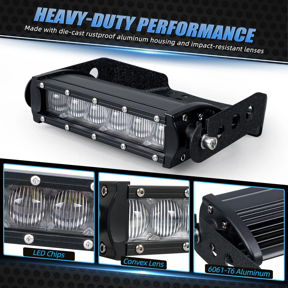 Front Headlight LED Light Bar Kit For Yamaha Raptor 700 700R YFM700 R 2006-2021 - Image 3 of 4