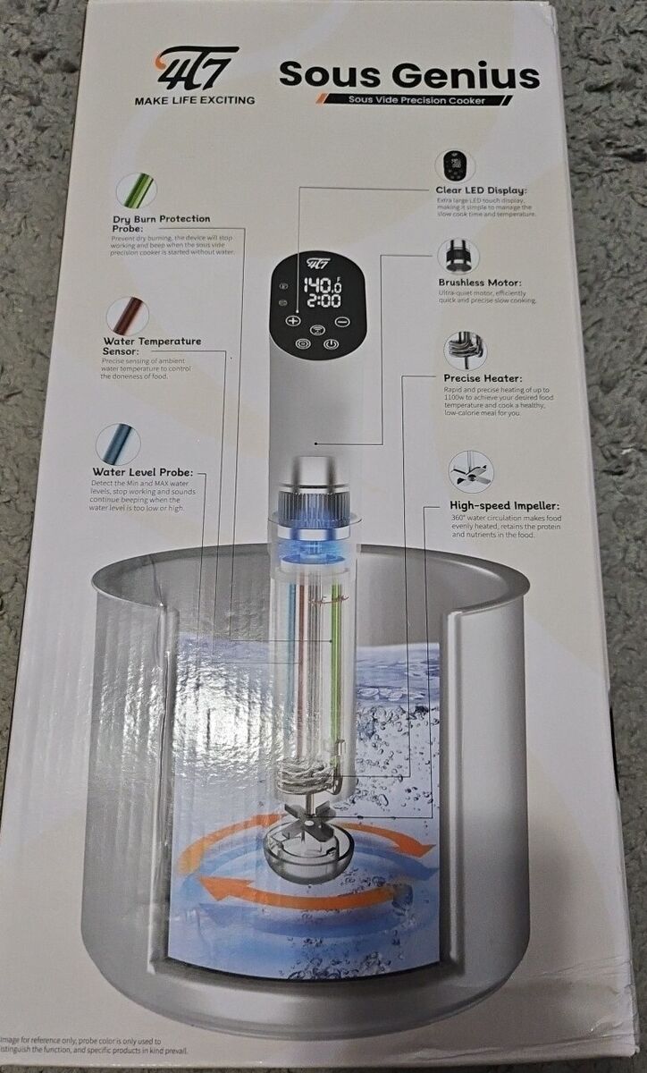 Sous Vide Precision Cooker Machine 1100W Open Box, 4T7 Sous Genius 