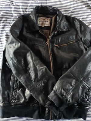 Vintage Chevignon Leather Jacket Bomber Aviator CH-57 Men's XL