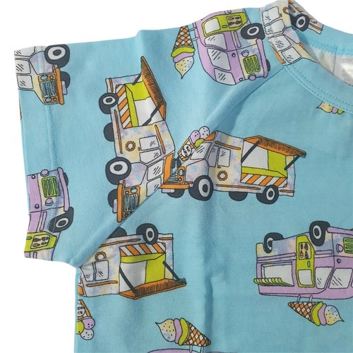 Bonds PJ Kids Size 2 Short Sleep Set Unisex Blue Ice-cream Truck - Picture 5 of 11