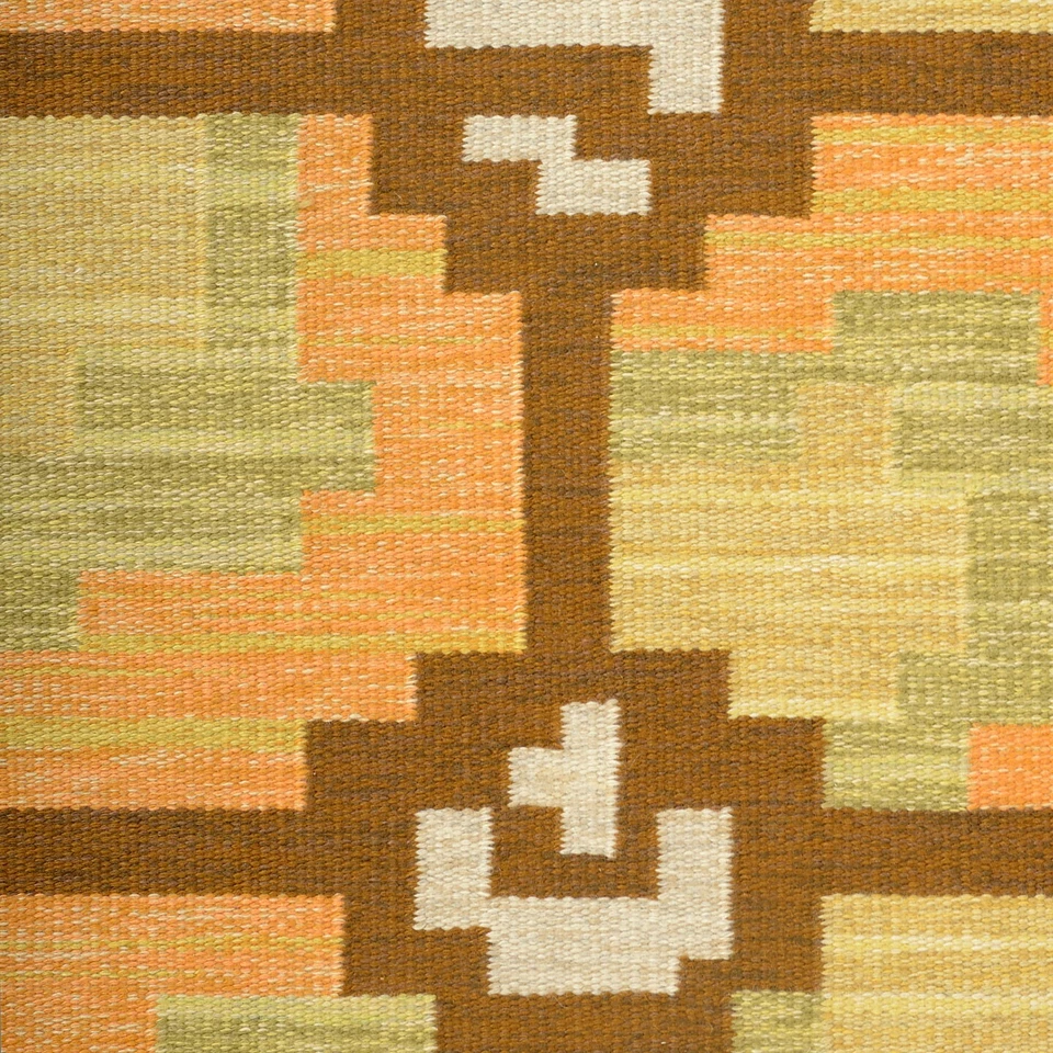 Alfombras 5x8 8x10 suecas inspiradas en Marianne Richter alfombra Kilim azul alfombra de lana sala de estar Foto 2 de 3