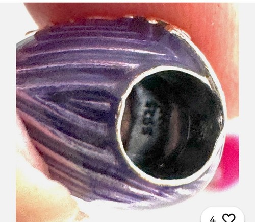 Genuine Pandora Purple Ratiating Love Mum Heart Charm 791160C01 - Picture 4 of 5