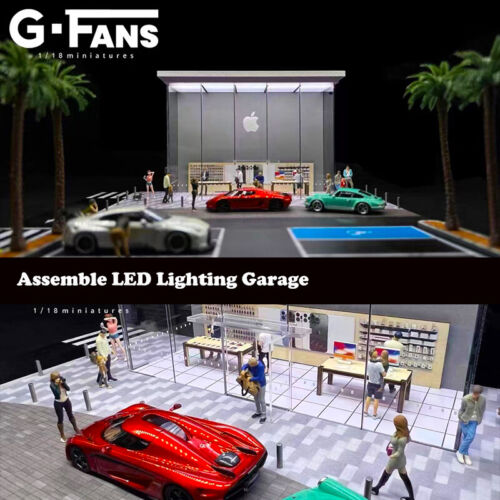 G-FANS 1:64 Montaje Diorama Iluminación LED Modelo Estación de Estacionamiento de Automóviles - Tienda de Teléfonos - Imagen 2 de 8