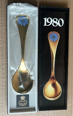 Georg Jensen Jahreslöffel 1980 vergoldetes Sterlingsilber - Chicorée