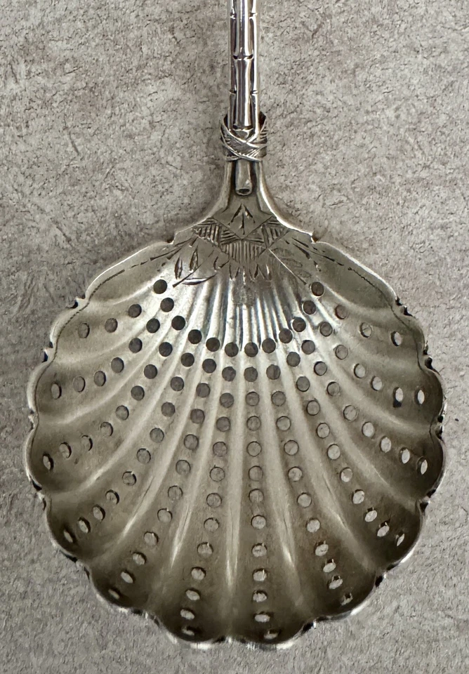 RARE STERLING WHITING AESTHETIC MOVEMENT JAPANESE OIERCED LADLE C 1875 CRISP!!! - Image 3 of 4