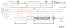 COFLE Bremsseil Seilzug Feststellbremse 92.12.0703 für FIAT STILO BRAVO 2 Multi